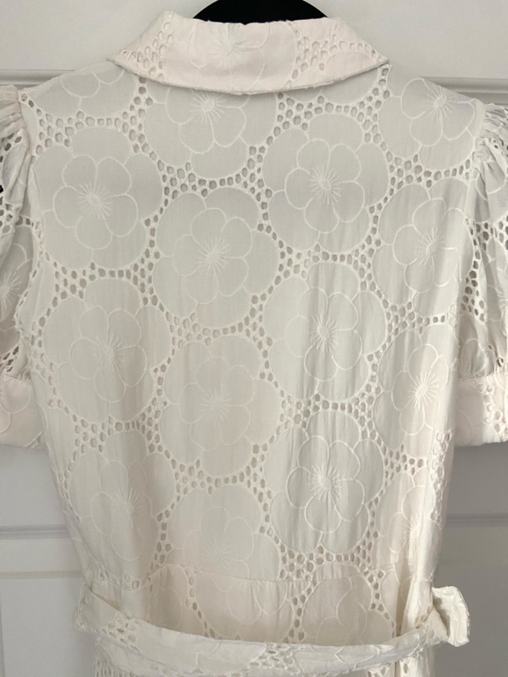 Rachel Parcell White Floral Eyelet Puff Sleeve Midi Dress - Size S - Picture 10 of 14